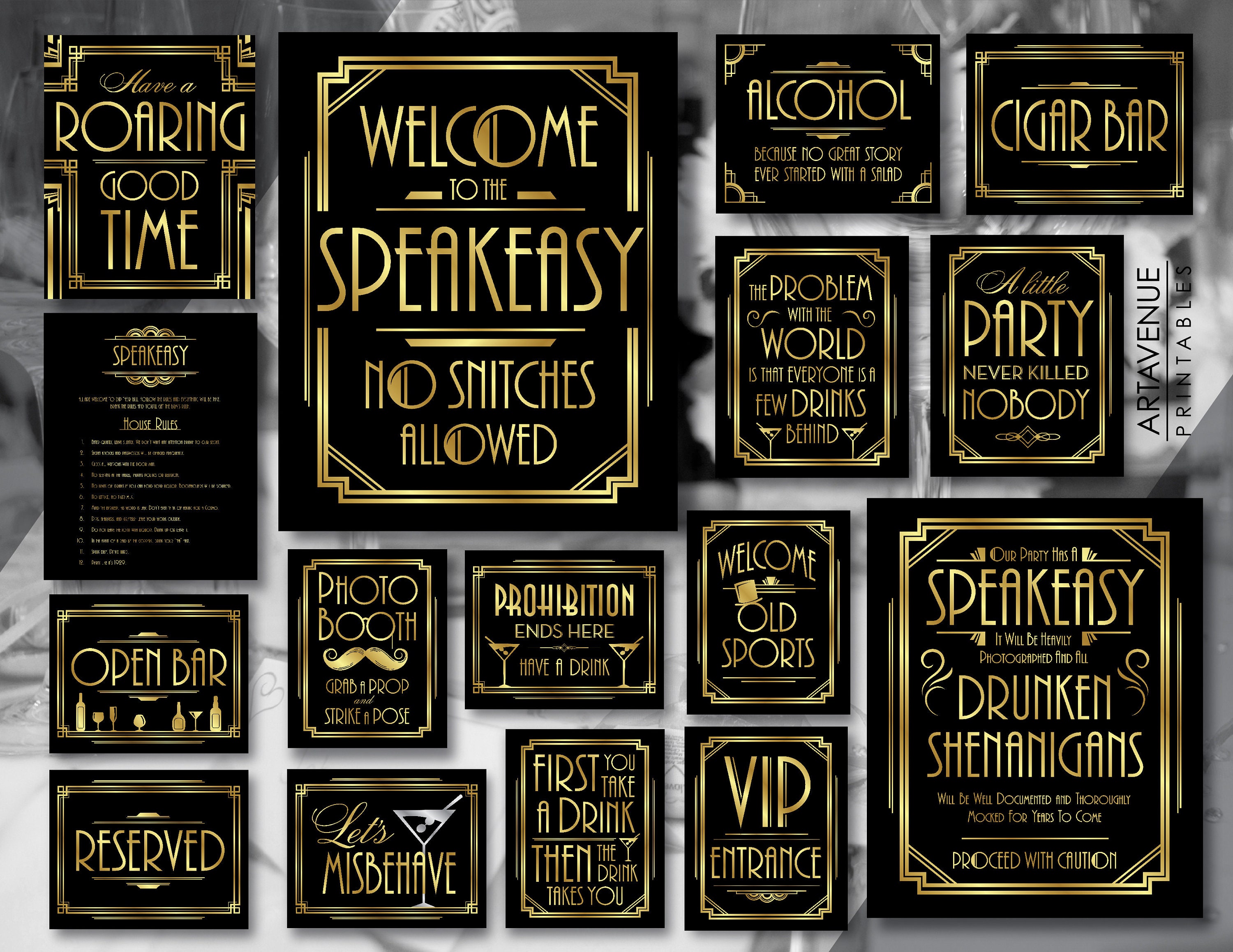 Entrance to Speakeasy Sign Decor Speak Easy Signs Great Gatsby Prohibition  Decorations Rustic Farmhouse Roaring 20s - AliExpress