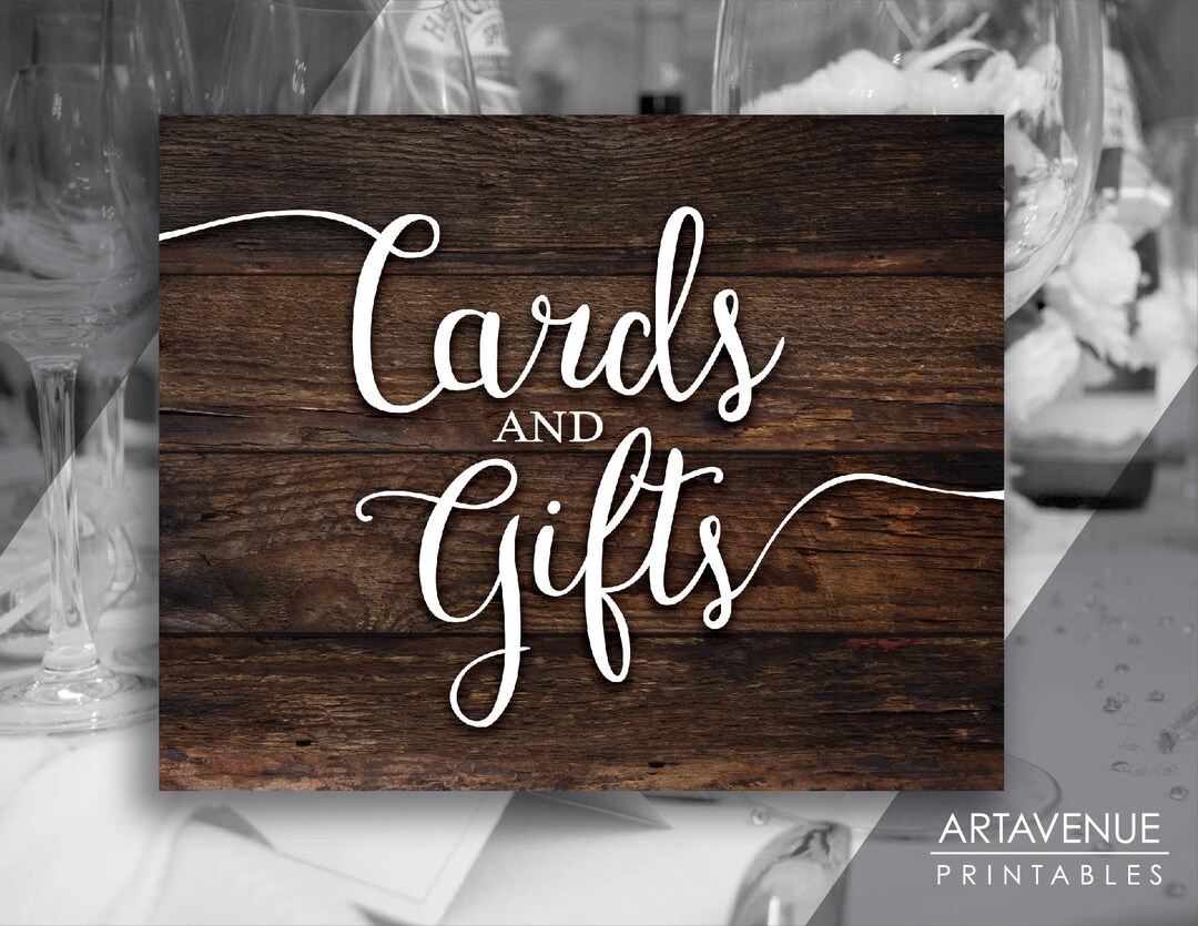 Rustic Chic Wedding Sign Printables / CARDS and GIFTS Sign / Rustic ...