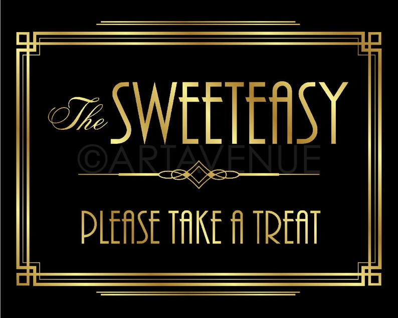 Gatsby Party Decor Printable Sign The SWEETEASY Please | Etsy