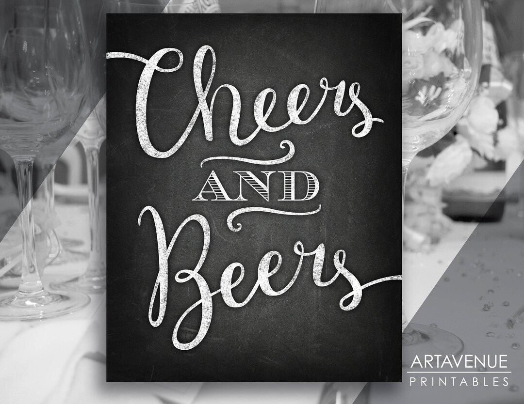 Chalkboard Chic Wedding Signs Cheers and Beers Sign - Etsy