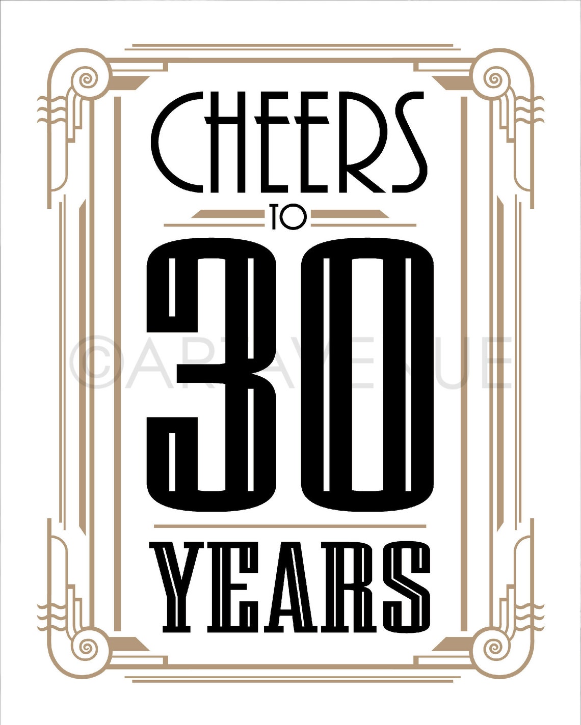 Cheers to 30 Years JPG SVG Download Gatsby Party Printable - Etsy