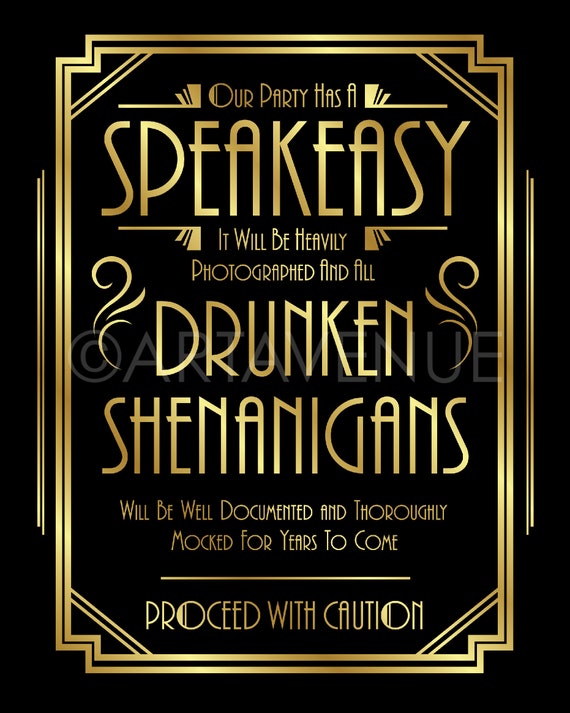 1920s Speakeasy Sign