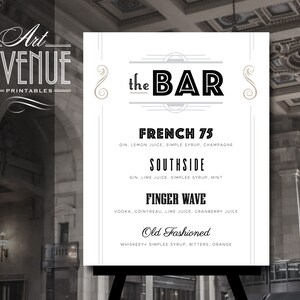 Wedding Reception Bar Menu Template, 8x10 Modern Industrial Wedding ...