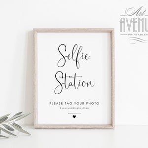 Wedding Selfie Station Editable Sign Template, 8x10 Minimalist Wedding Sign Templett, Wedding Sign Printable Template MM12