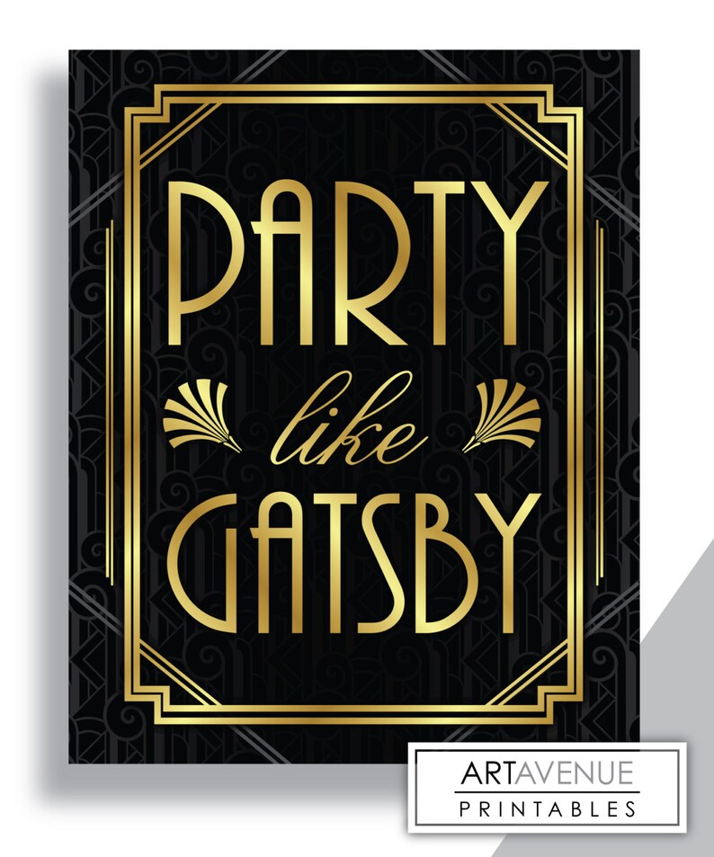 ART DECO Printable Art Gatsby Wedding Sign party Like - Etsy