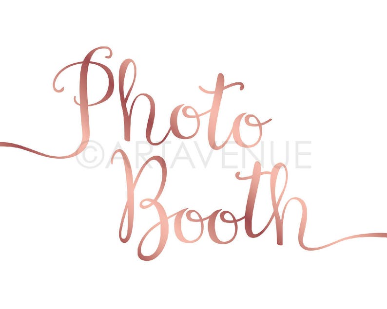 Rose Gold Sign Printables / Chic PHOTO BOOTH Sign / Chic - Etsy