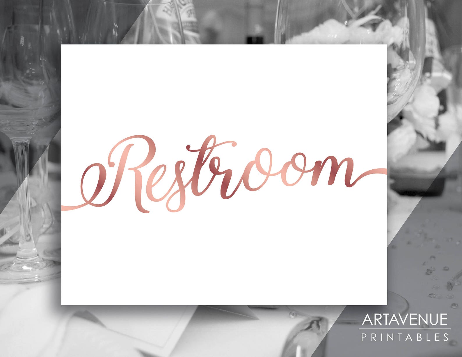 Chic Sign Printables Restroom Sign Printable Digital - Etsy
