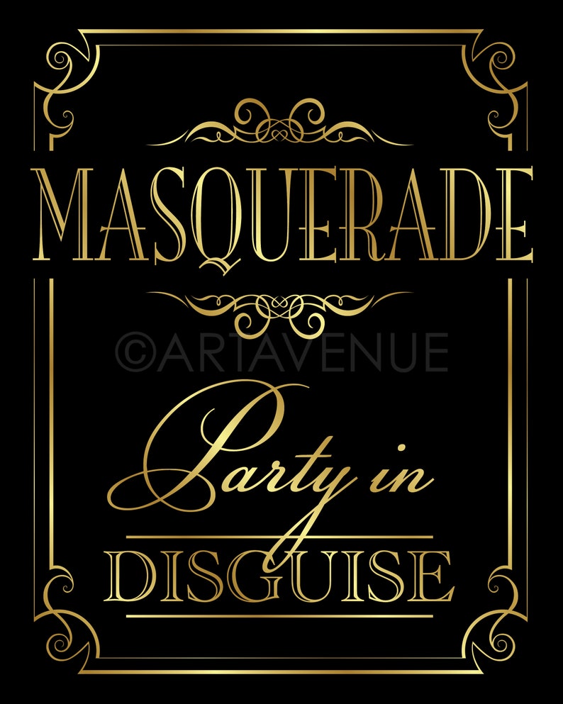 Masquerade Sign Printables | Masquerade Party in Disguise | Digital ...