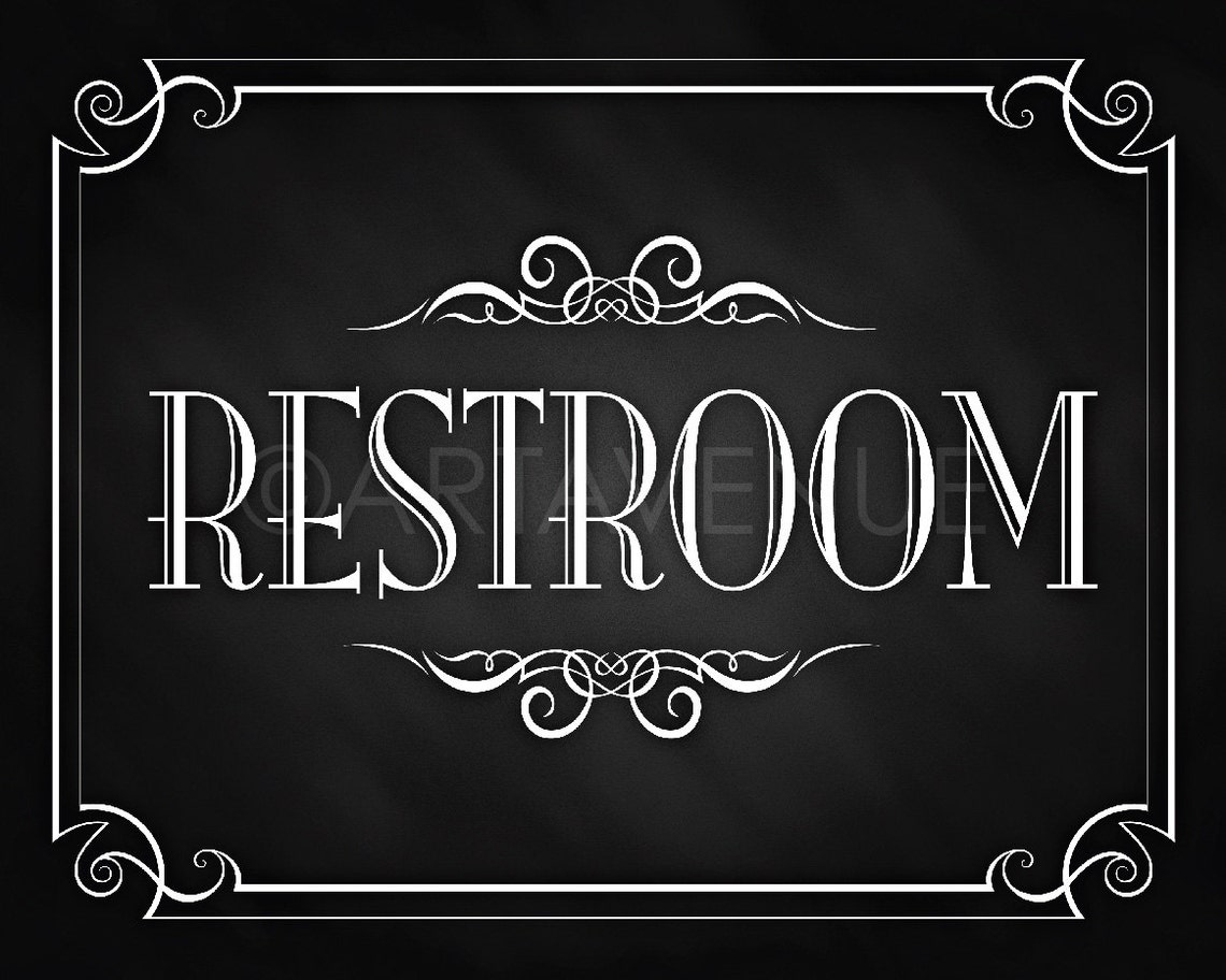 Printable Art Vintage Party Sign restroom Sign | Etsy