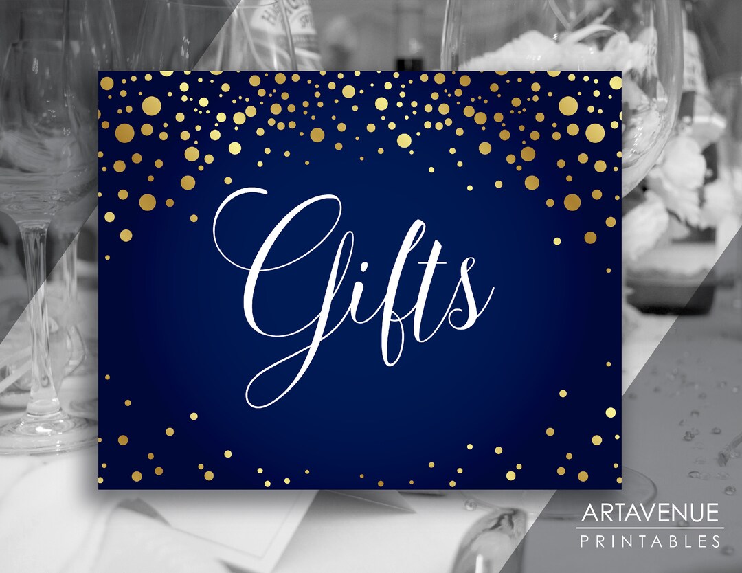 Gold Confetti Gifts Sign Download Gold Confetti Gifts Sign Printable
