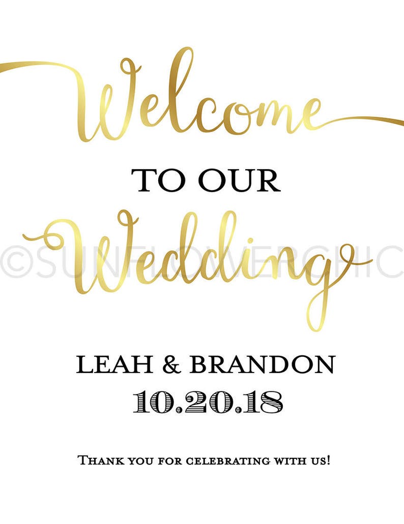 Custom Wedding Sign Printables Custom WELCOME Sign Chic - Etsy