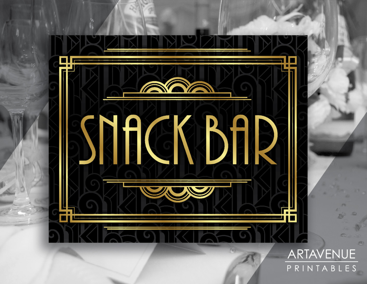 Art Deco Printable Art snack Bar Gatsby Party - Etsy