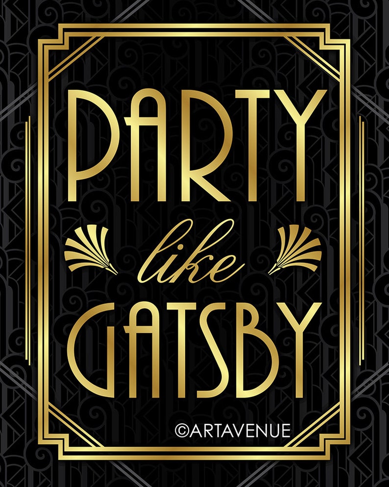 ART DECO Printable Art Gatsby Wedding Sign party Like - Etsy