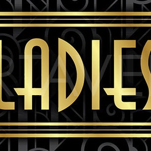 Printable Art "ladies" and "gents" Signs - Gatsby Wedding Restroom ...