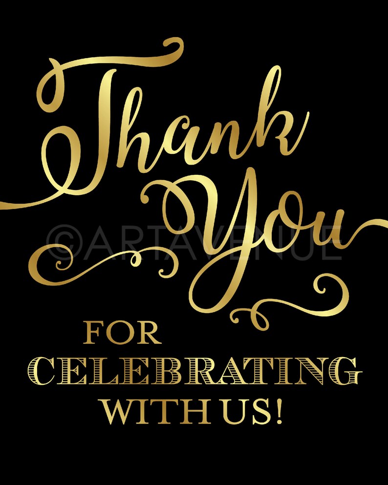 Chic Wedding Sign Printables Thank You for Celebrating With - Etsy
