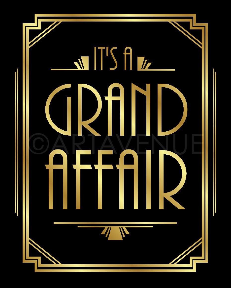 Gatsby Party Decor Printable Sign 