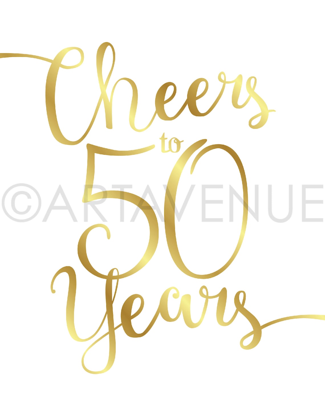 Gold Chic Printables / CHEERS TO 50 YEARS / Party Sign - Etsy