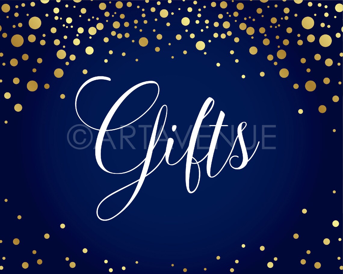 Gold Confetti Gifts Sign Download Gold Confetti Gifts Sign Etsy