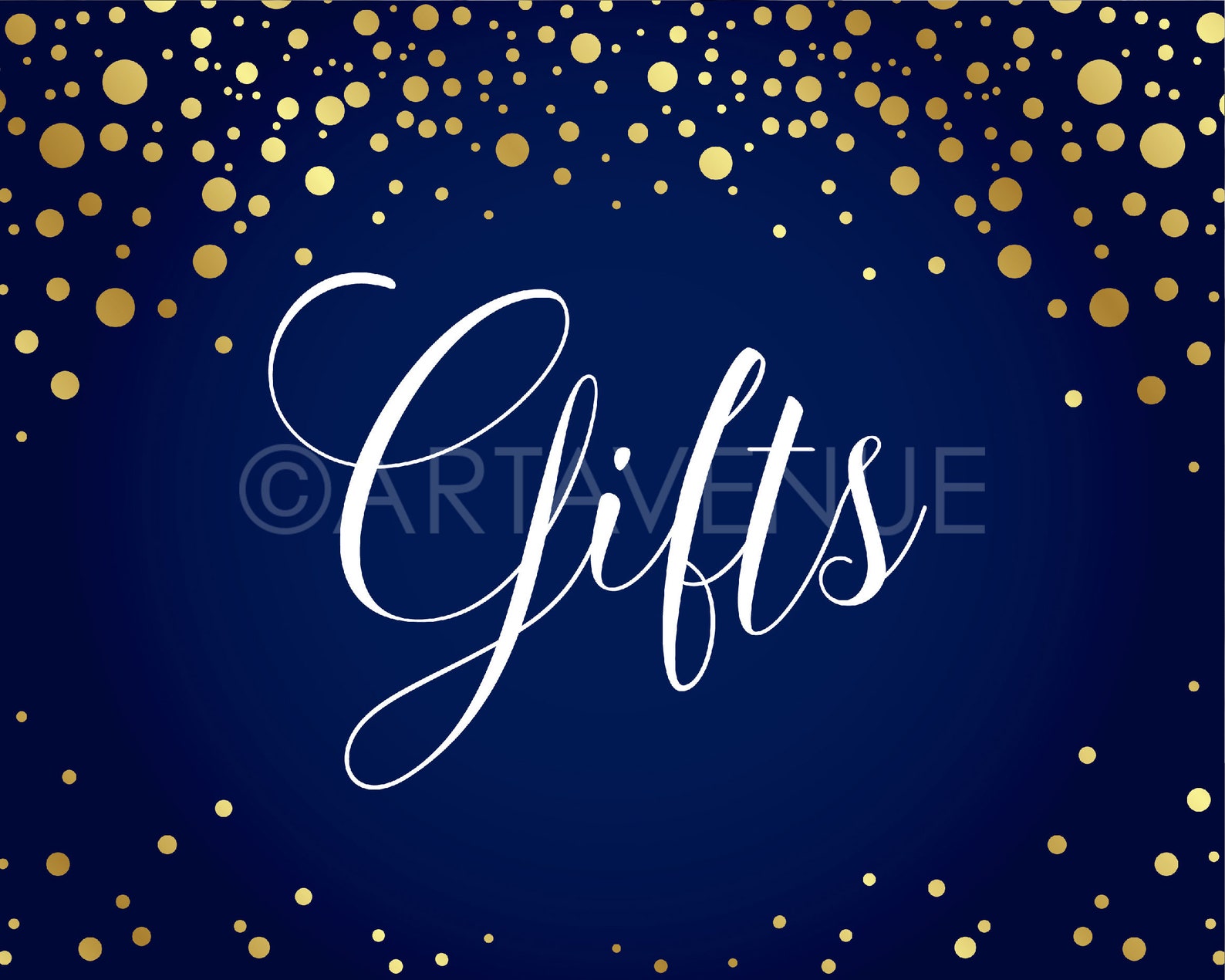 Gold Confetti Gifts Sign Download Gold Confetti Gifts Sign Etsy