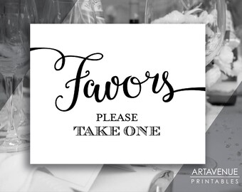 Hochzeit Zeichen Printables / FAVORS Please Take One / Chic Wedding Printables, FAVORS Sign, Chic Script Hochzeit Downloads SCBW23