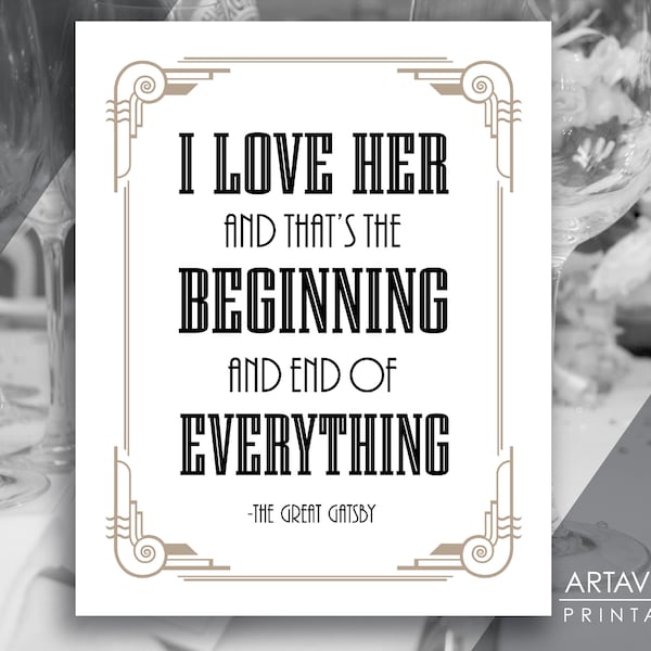 The Great Gatsby Quote Etsy