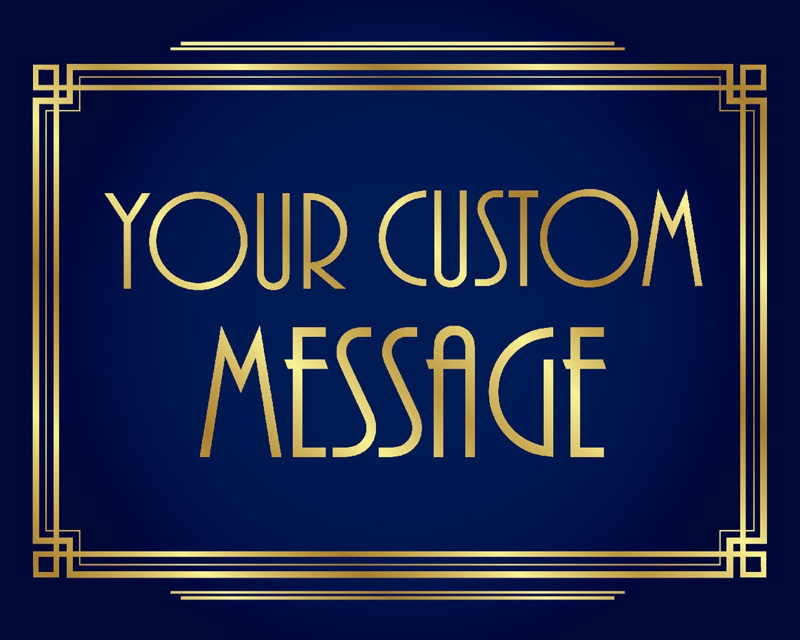 Art Deco Custom Message Printable Sign Horizontal Gatsby - Etsy