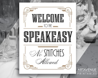 Speakeasy Welcome Sign JPG SVG Download Gatsby Wedding Party