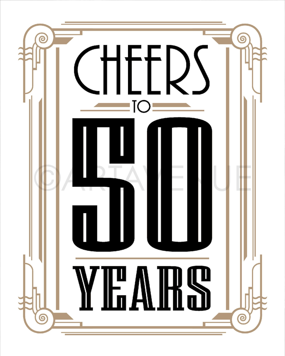 Cheers to 50 Years JPG SVG Download Gatsby Party Printable - Etsy