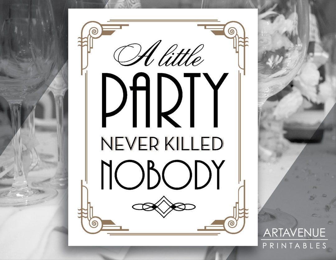 Art Deco Printable Art Deco Party Sign a Little Party - Etsy