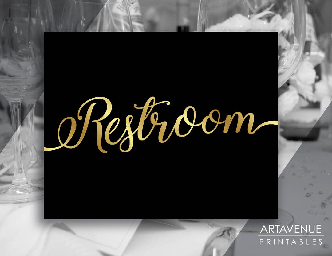Chic Sign Printables | Restroom Sign Printable | Digital Downloads ...
