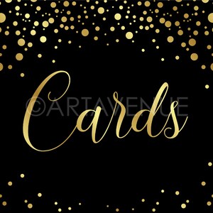 Gold Confetti Cards Sign Download | Gold Confetti Cards Sign Printable ...