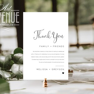 MINIMALIST Wedding Thank You Card Template, 4x6 Minimalist Thank You Card Templett, Editable Template, Instant Download #001 MM61