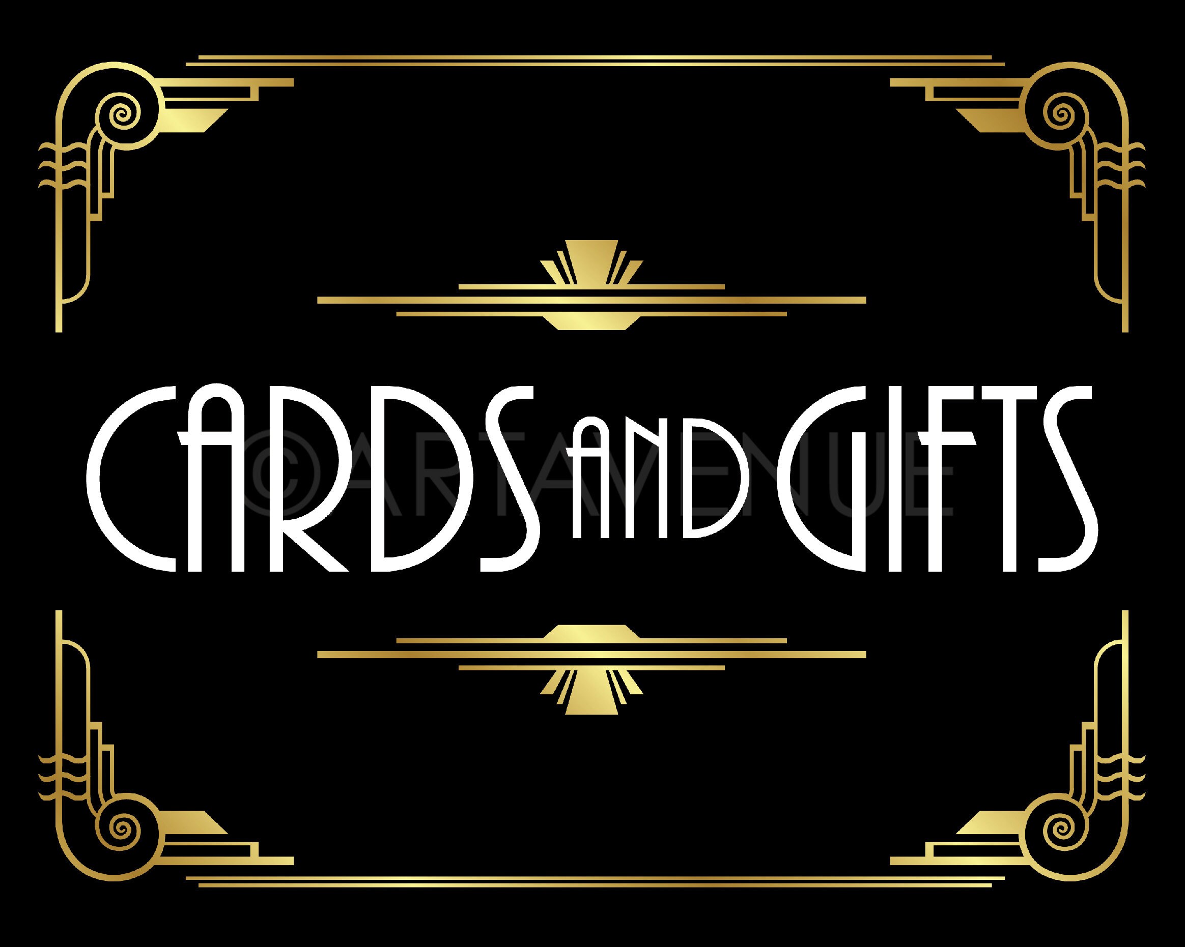 Cards and Gifts Sign Printables Art Deco Wedding Decor - Etsy