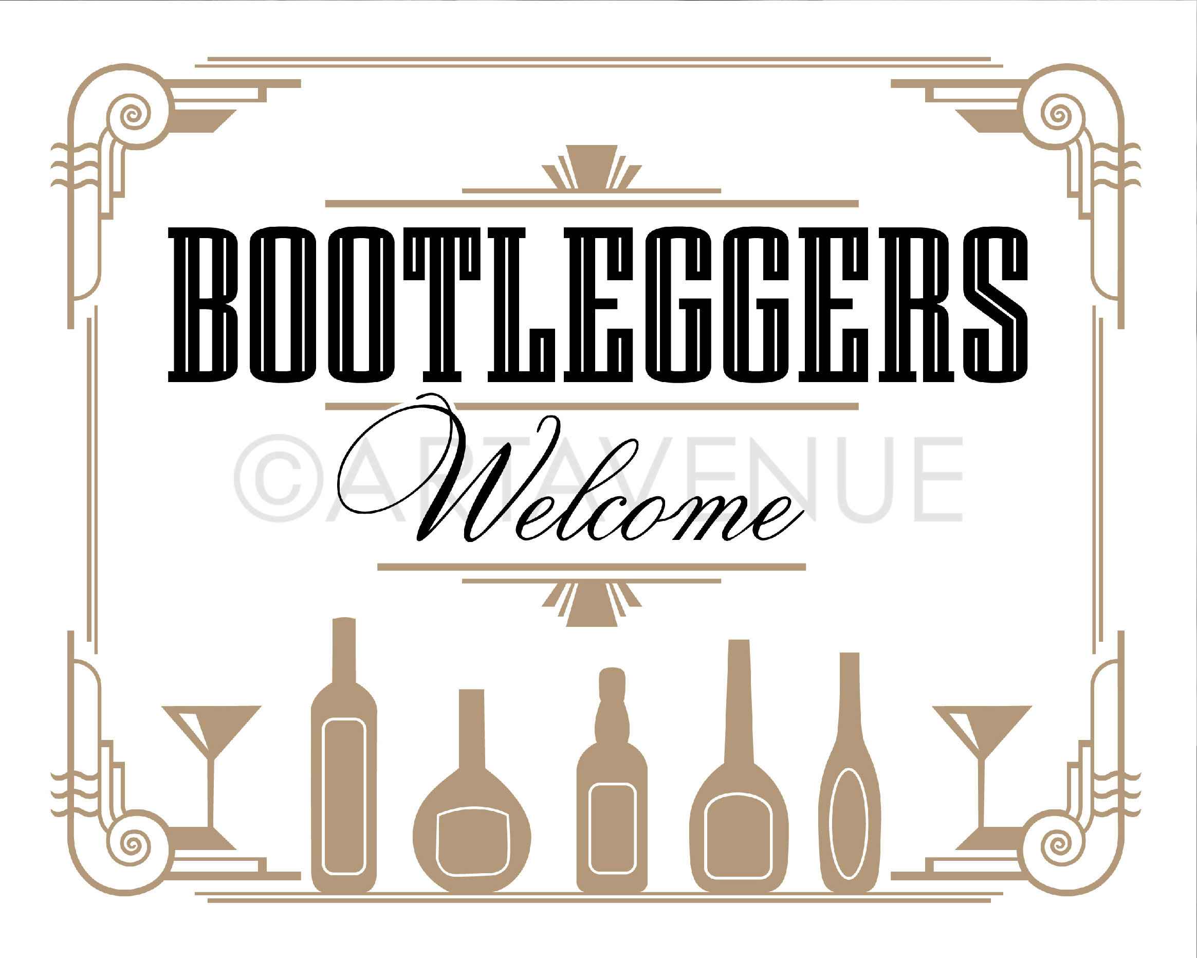 Bootleggers Welcome Sign JPG SVG Downloads | Gatsby Wedding Party ...