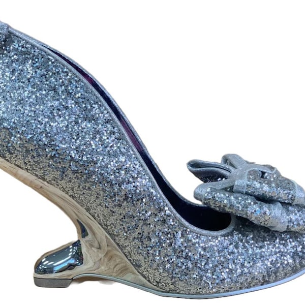 Irregular Choice silver glitter shoes with invisible heel - size 39