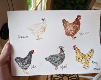 Custom Chicken Flock Portrait