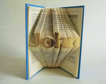 Unique Personalized Gift - Birthday present - Baby Gift - Custom Name - Folded Book Art - Book Sculpture