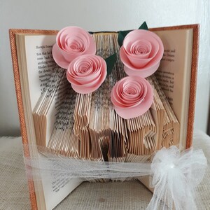 Gift Ideas for Mom Folded Book Art Featuring the Word MOM surrounded by hearts image 7