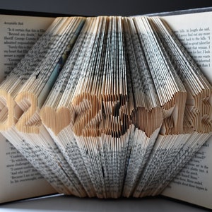 Personalized Wedding Gift Wedding Date Unique Gift Folded Book Sculpture image 2