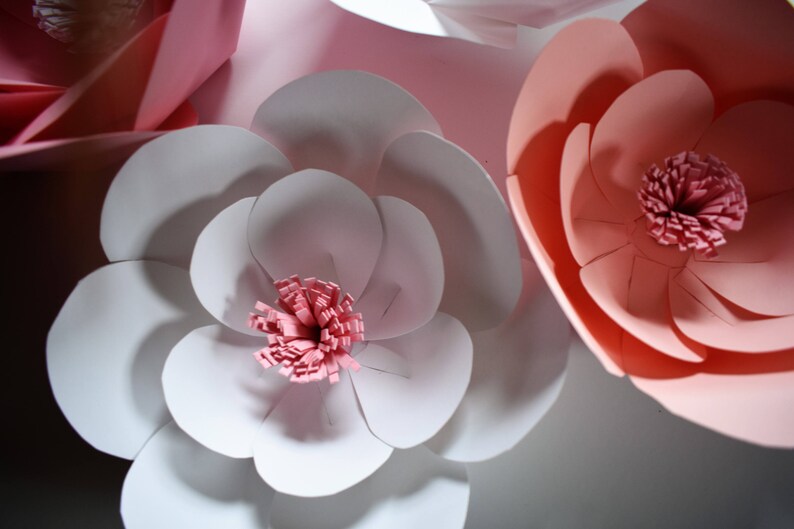 Large Pink Paper Flowers Pink Baby Shower Decor Etsy