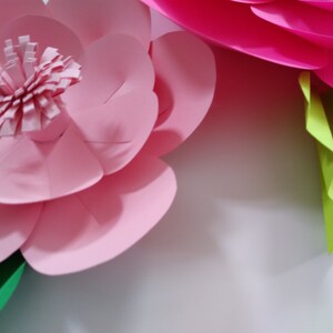 Bright Pink Nursery Decor, Tropical Pink Paper Flowers, Paper wall flowers image 6