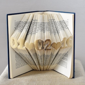 Folded Book Art, Anniversary Gift for a 1st Anniversary, Paper Anniversary, Custom Wedding Date