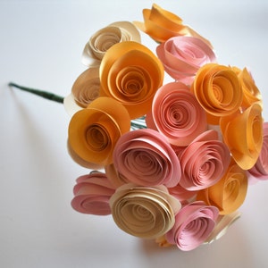 Blush Pink Wedding, Blush Pink, Ivory, and Gold Bouquet, Paper Flower Bouquet image 1