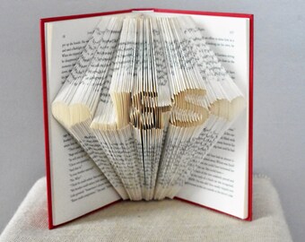 Valentines Day Gift For Him or Her, Custom Folded Book Art Sculpture, Unique Gifts for Husband