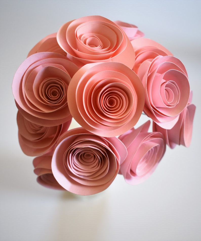 Blush Wedding Decor Blush Pink Paper Flower Bouquet Beach Etsy