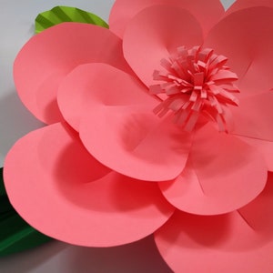 Bright Pink Nursery Decor, Tropical Pink Paper Flowers, Paper wall flowers image 5