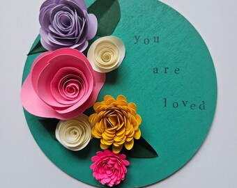 Unique Mother's day gift for Mom or Grandma, Paper Flower decor, floral spring sign, paper flowers