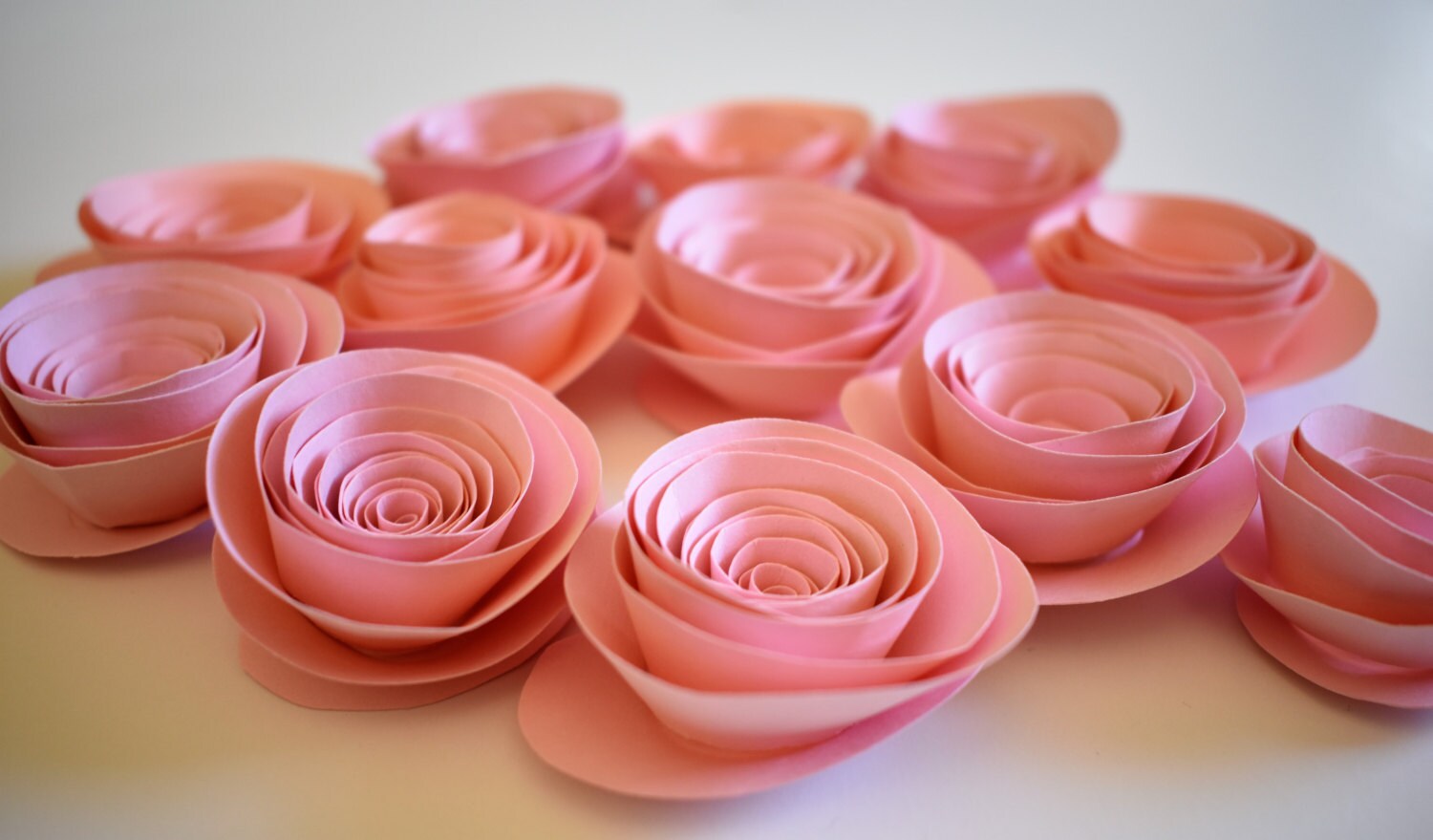 Bright Paper Roses Blush Pink Paper Flowers, Loose Paper Roses, Small Paper Roses - Etsy
