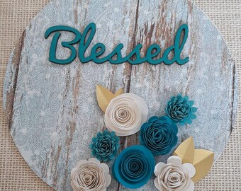 Spring Signs, Paper Flower Wooden Sign, Spring Decor, Mother's Day Gifts, Wood Sign Unique Christmas Gift