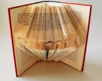 Folded Book Art, Family Sculpture, Literary Gift